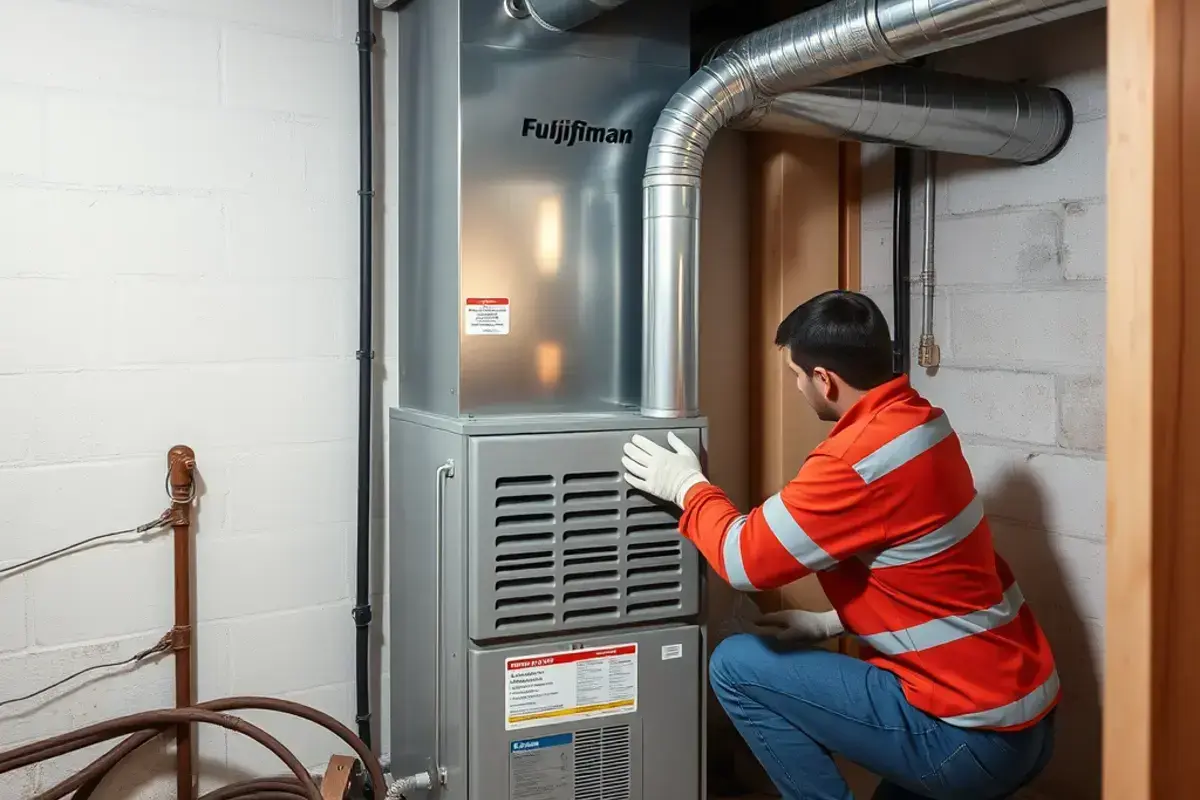 Trane furnace installation in Jamestown home